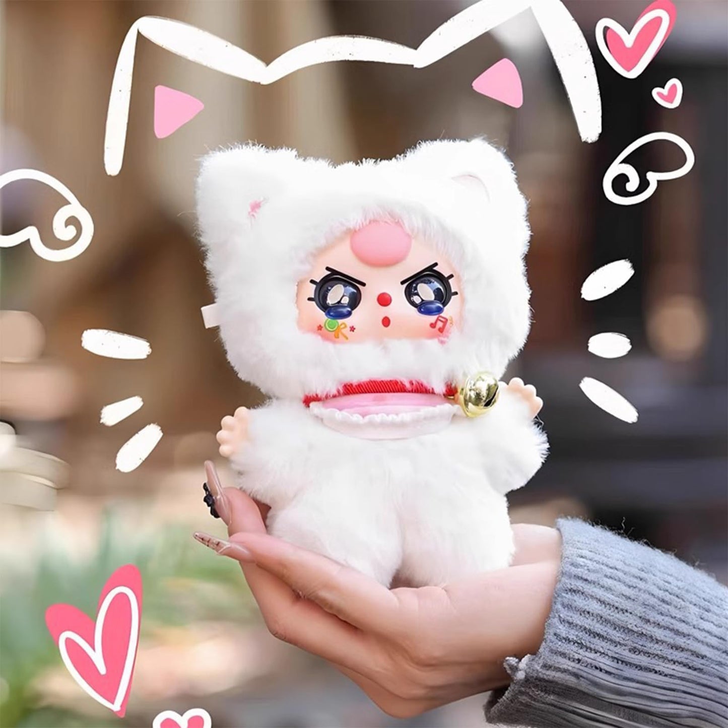 Baby Three Billionaire Lucky Cat Series Box Toy Cat Theme Mystery Box Plush Doll Plush Bag Pendant Charm Birthday Gift Random 1PC