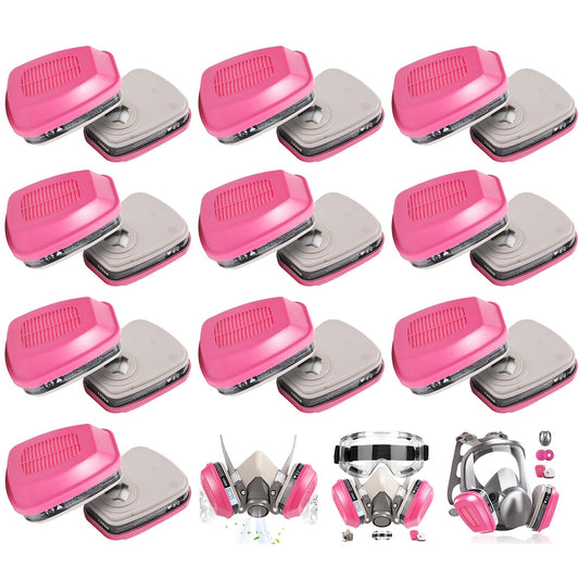 20 PCS(10 Pair) 60921 Respirator Cartridges - Particulate Filters Helps Protect Against Organic Vapors, Ammonia, Acid Gases Compatible with Half and Full Face Pieces 6200 6800 7502 FF400 Series