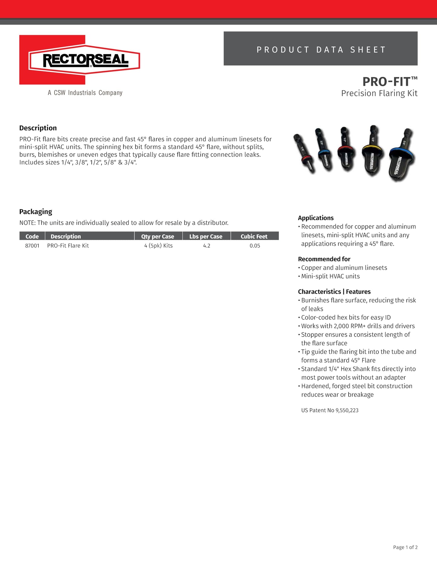Rectorseal PRO-Fit Precision Flaring Kit, Black