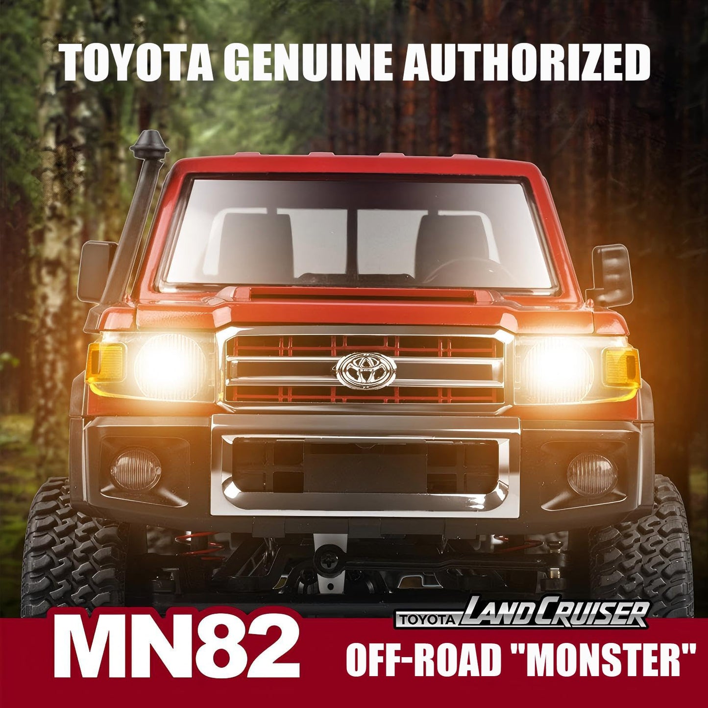 ShenFortune MN-82 1/16 Scale RC Rock Crawler Truck, 4x4 Off-Road Remote Control Car with 2.4GHz Remote & Dual 1200mAh Batteries - Ideal Gift for Birthday/Christmas/Halloween (Ages 8+)