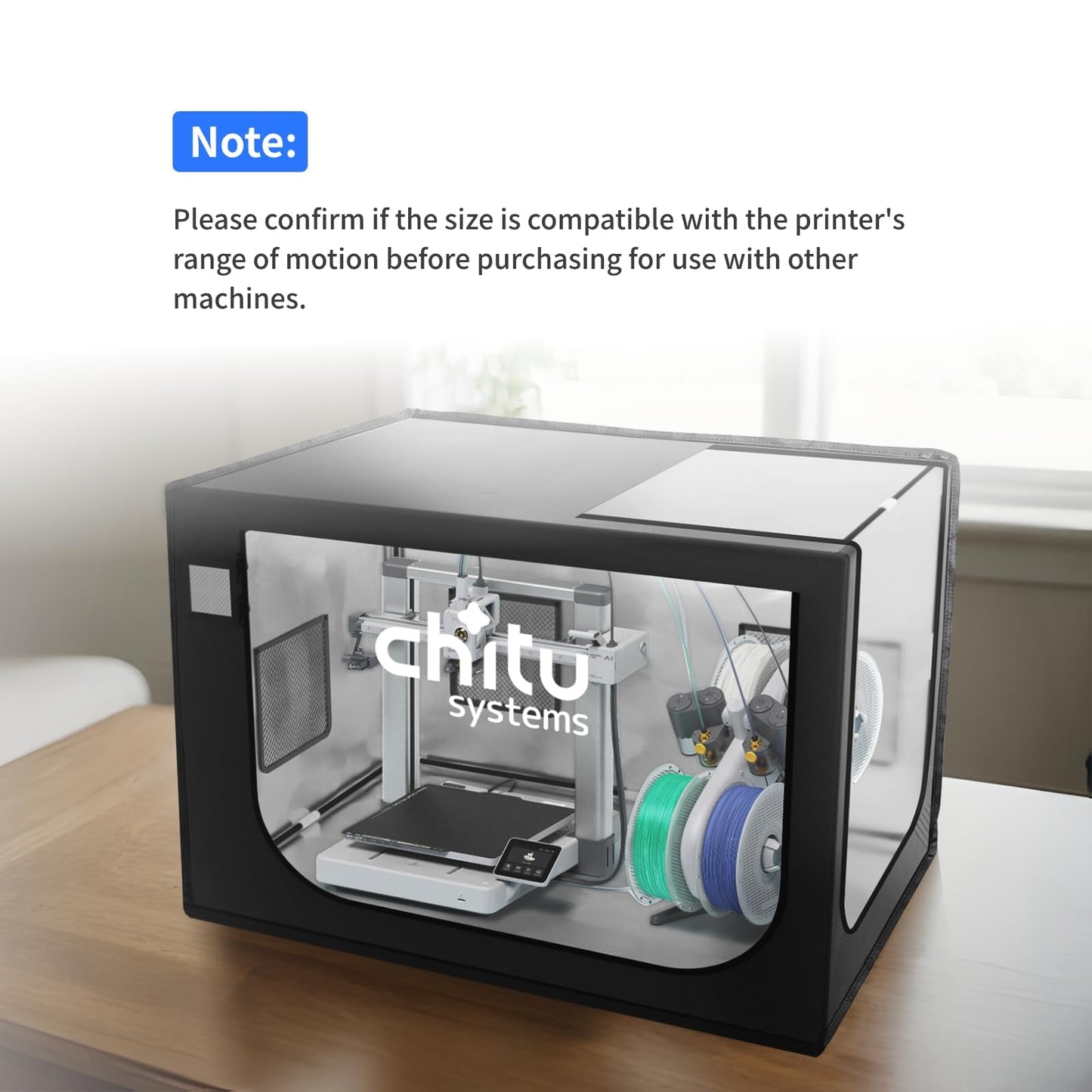 3D Printer Enclosure for Bambu Lab A1 Combo/A1 Mini Combo with AMS Lite,840X570X570mm Enclosure Large Size Fireproof Dustproof Tent Constant Temperature Protective Cover