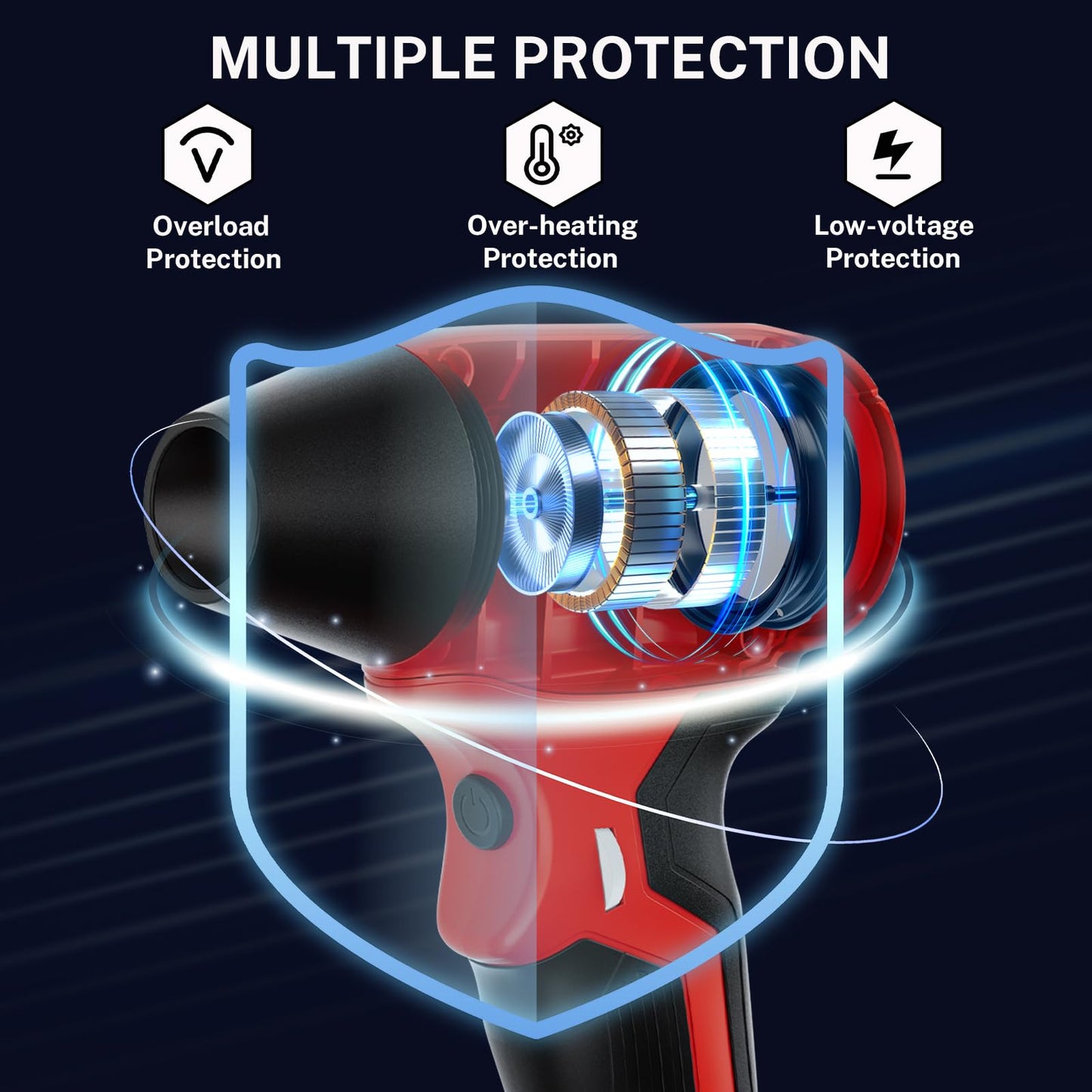 GRVODFRTA Cordless Dust Blower Compatible with Milwaukee M18 18V Battery, Handhled Leaf Blower Electric Compressed Air Duster Turbo Jet Fan with Nozzles for Blowing Leaves and Dust