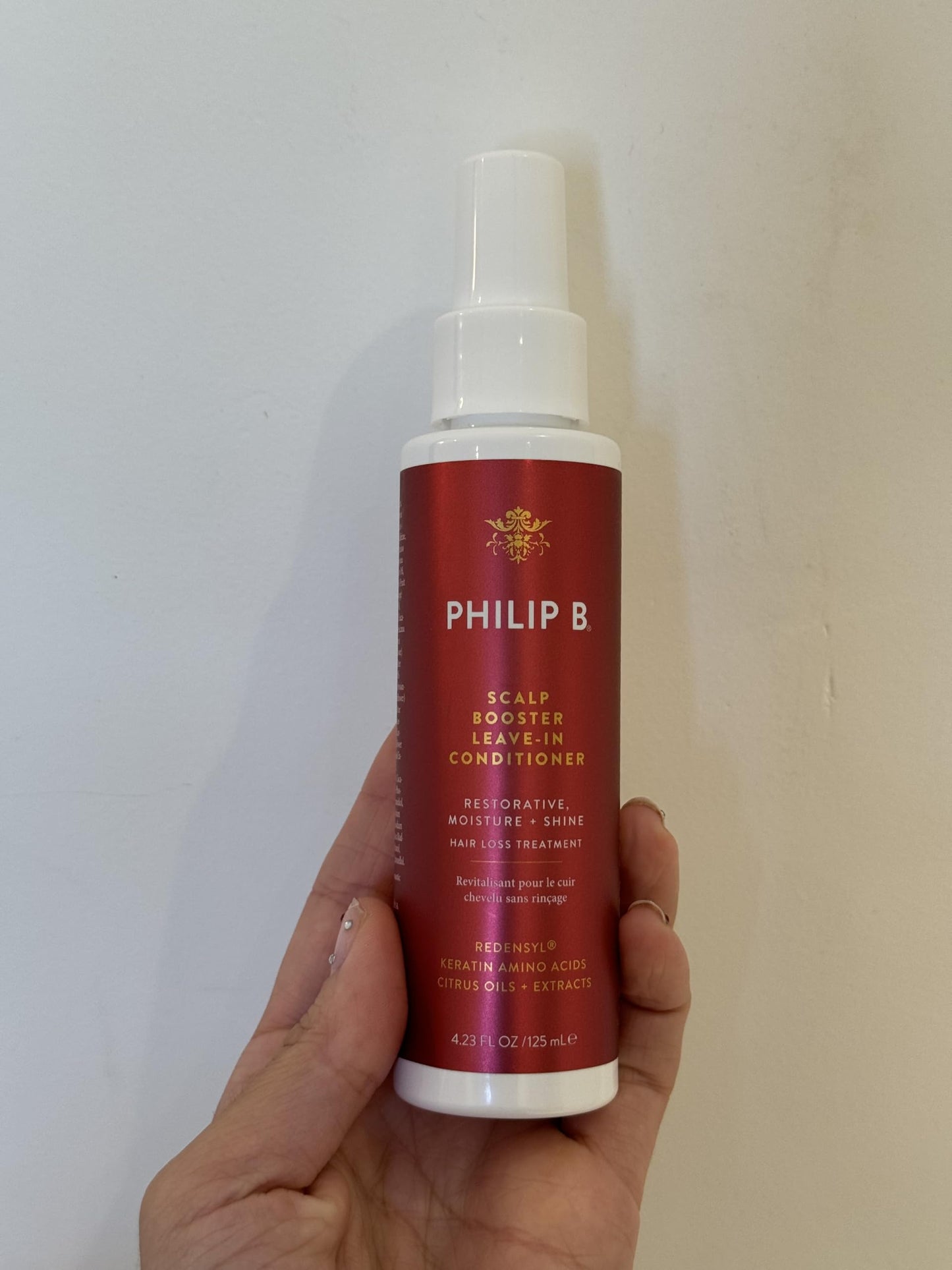 PHILIP B. Scalp Booster Leave-In Conditioner, 4.23 Oz - Scalp Treatment for Thicker, Denser Looking Hair - Made with Redensyl, Keratin Amino Acids and Salicylic Acid