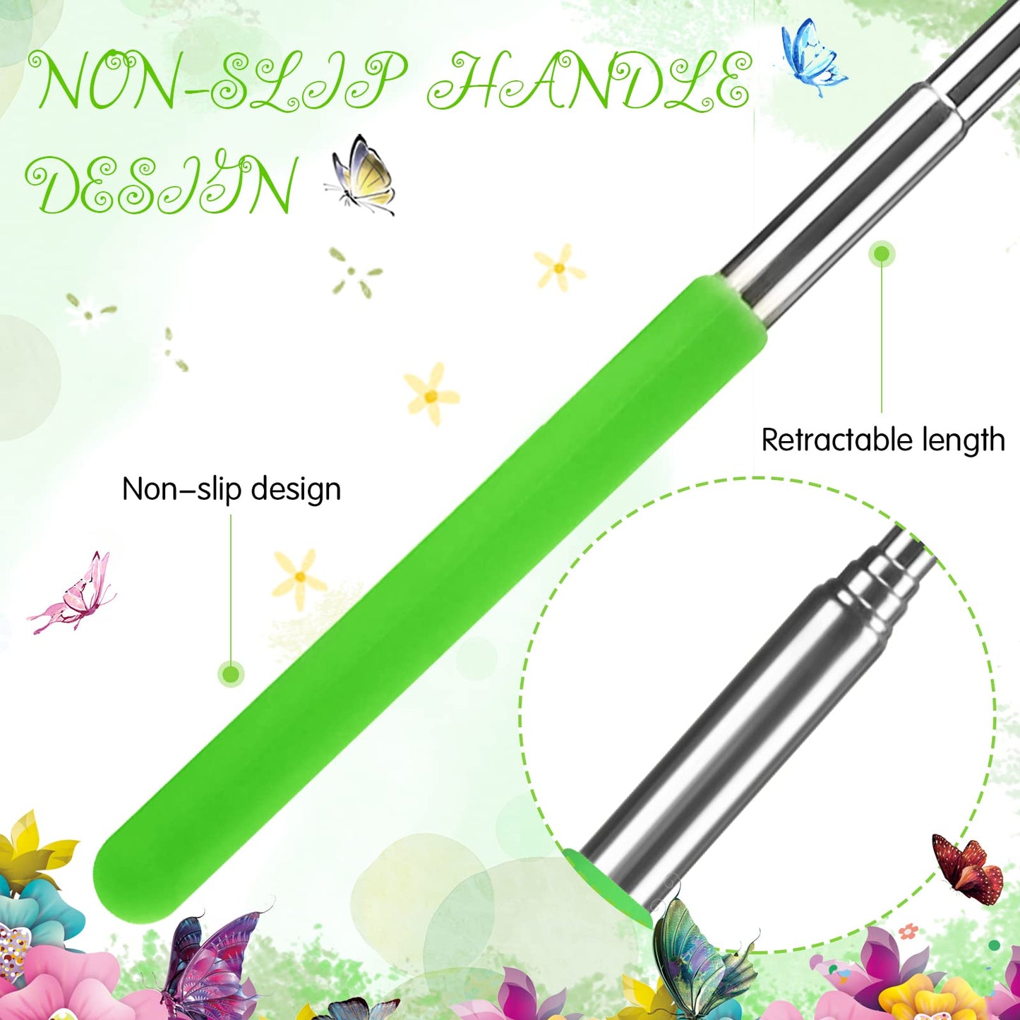 Sosation 24 Pcs Kids Telescopic Butterfly Fishing Nets Colorful Bug Catching Nets Outdoor Tools for Catching Butterfly Insects Bug Fish Ladybird, Extendable from 6.5 Inch to 34 Inch (Bright Color)