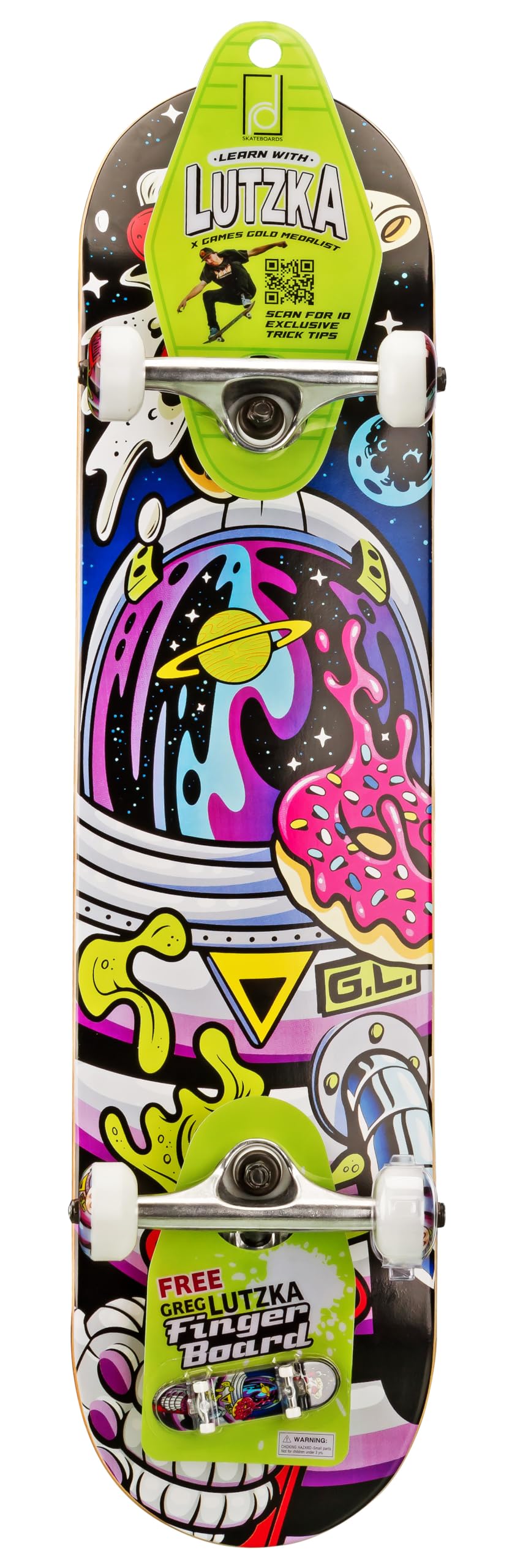 Learn with Lutzka Astronaut Skateboard Deluxe Series by Roller Derby for Kids, Teens, Beginners, Adults