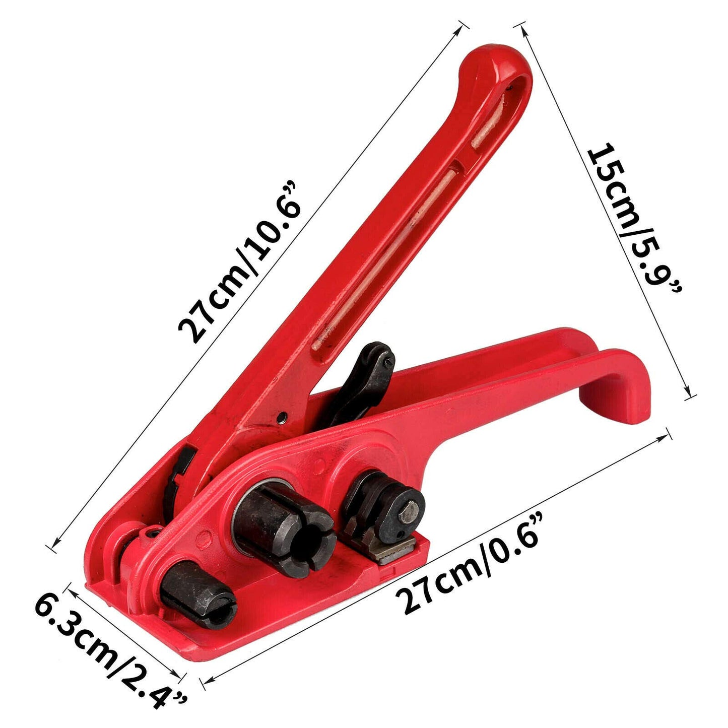 Heavy Duty Manual 4 in 1 PET/PP Manual Strapping Tools Packing Machine Set Tensioner & Sealer 100m Packing Belt