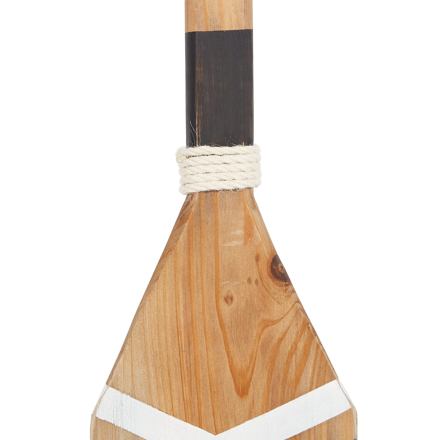 Deco 79 Wood Paddle Home Wall Decor Novelty Canoe Oar Wall Sculpture with Arrow Design and Rope Detail, Wall Art 7" x 2" x 58", Blue