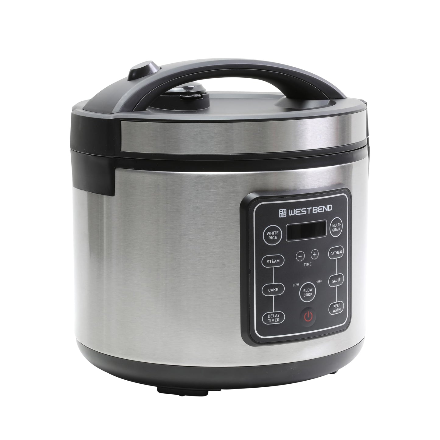 West Bend Rice & Grain Multi Cooker Programmable with 9 Preset Functions, Features Delay Start and Keep Warm Functions and Steam Basket, 20 Cups Cooked (10 cups uncooked), Stainless Steel