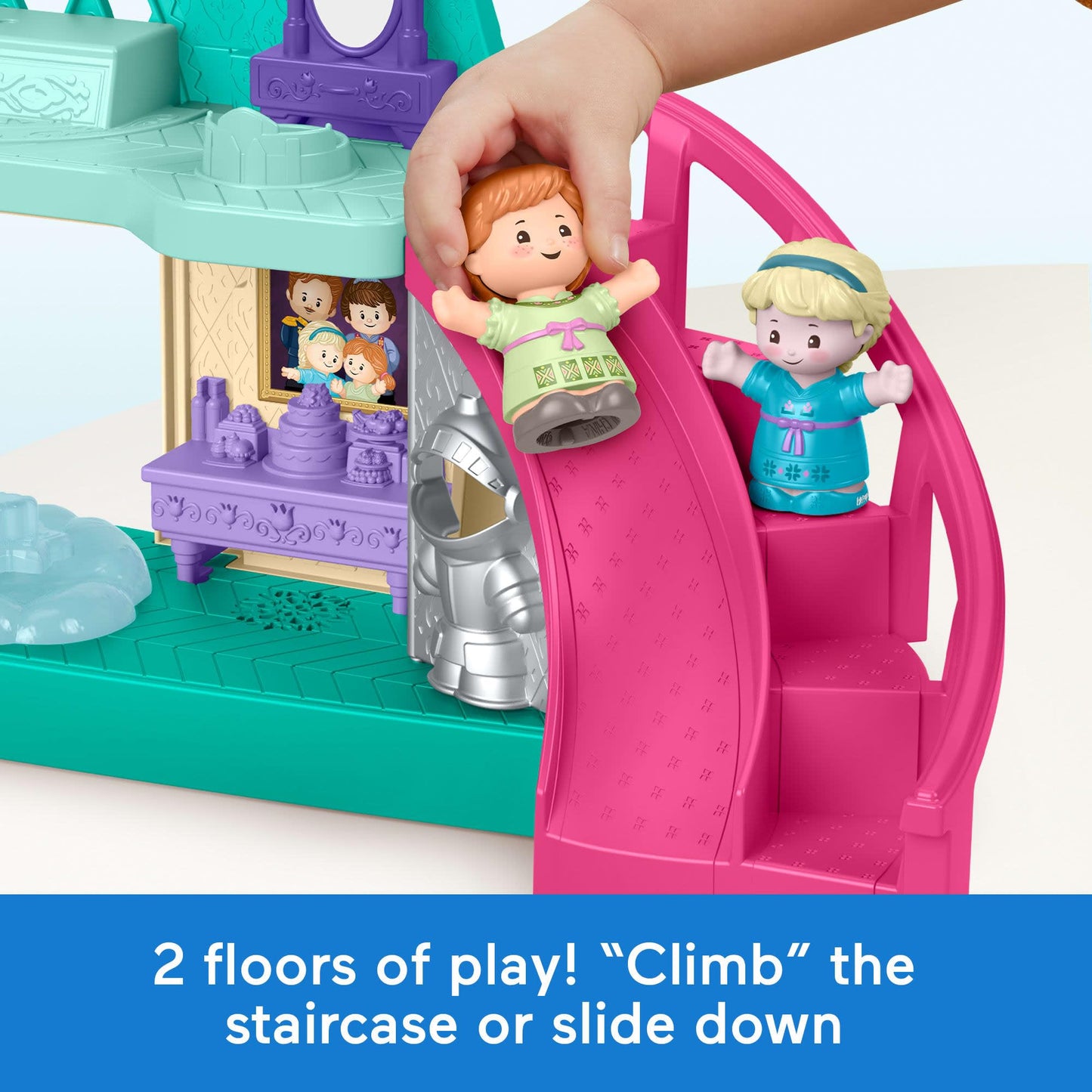 Fisher-Price Disney Frozen Arendelle Castle Playset with Lights & Sounds by Fisher-Price Little People, 2 character figures, toddler toys