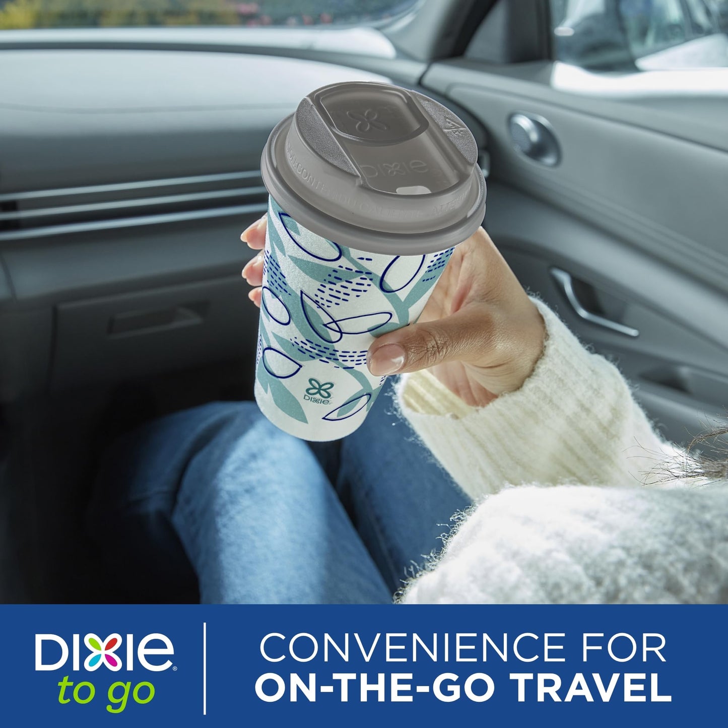 Dixie To Go Paper Coffee Cups With Lids, 16 oz, 108 Count (6 packs of 18 cups), Disposable Insulated Paper Cups for On-The-Go Hot or Cold Beverages