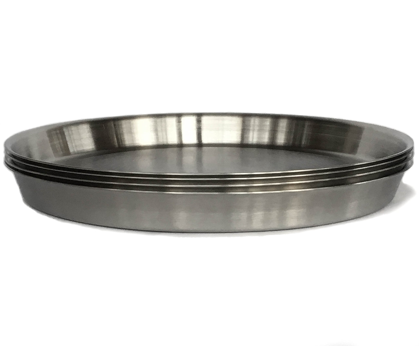Premium Heavy Weight Stainless Steel Plates Set 4 Pack Kids Adults Elderly Camping
