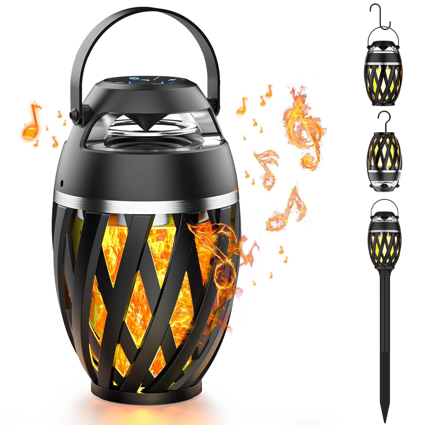 Xpoovv Gifts for Men,Outdoor Speakers Bluetooth Waterproof with LED Torch, Gadgets for Men 2024 Birthday Gifts for Men with Stakes/Poles/Hook Loud Sound 24H Playtime for Patio/Party/Camping