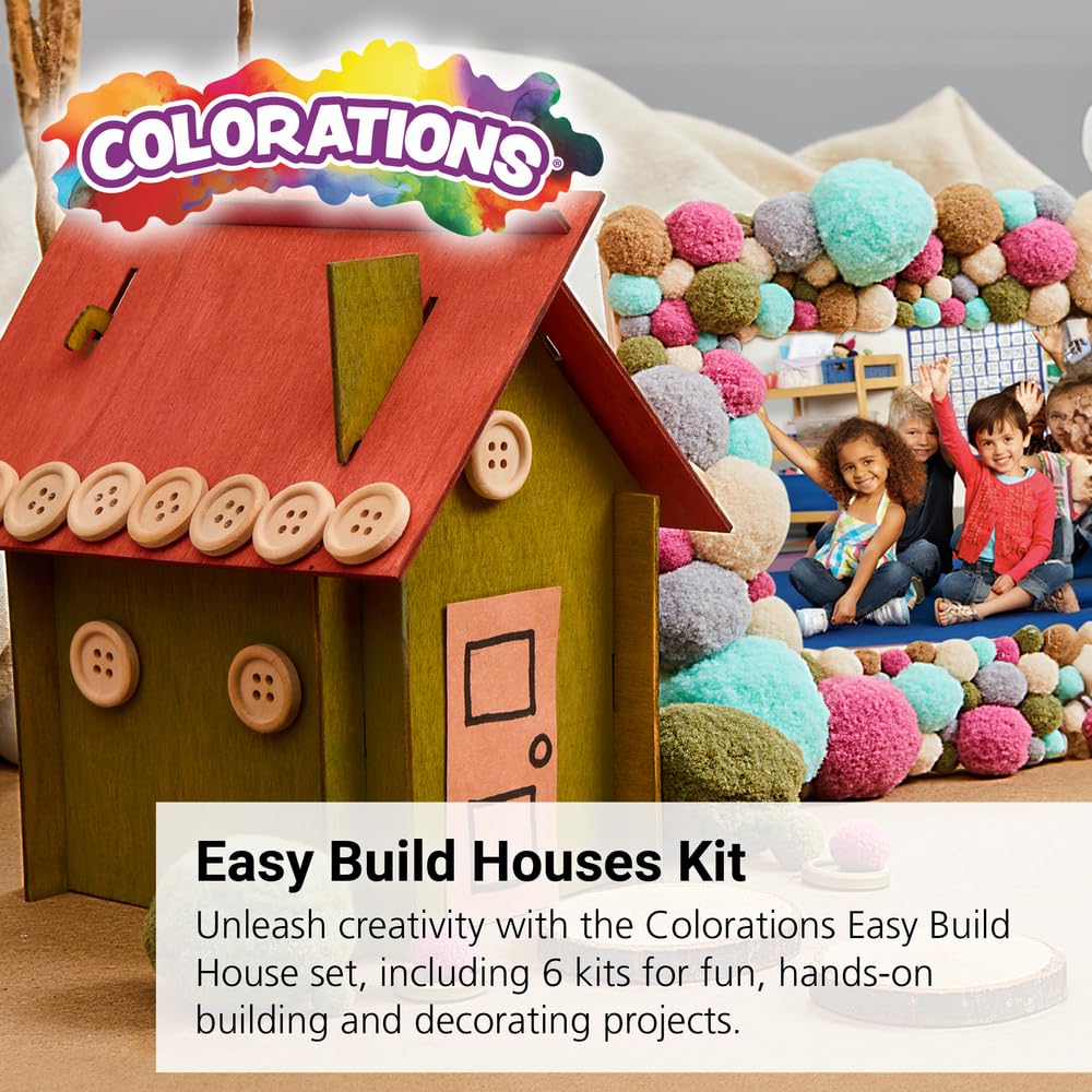 Colorations Easy Build House Set of 6 (Item # EZBHOUSE)