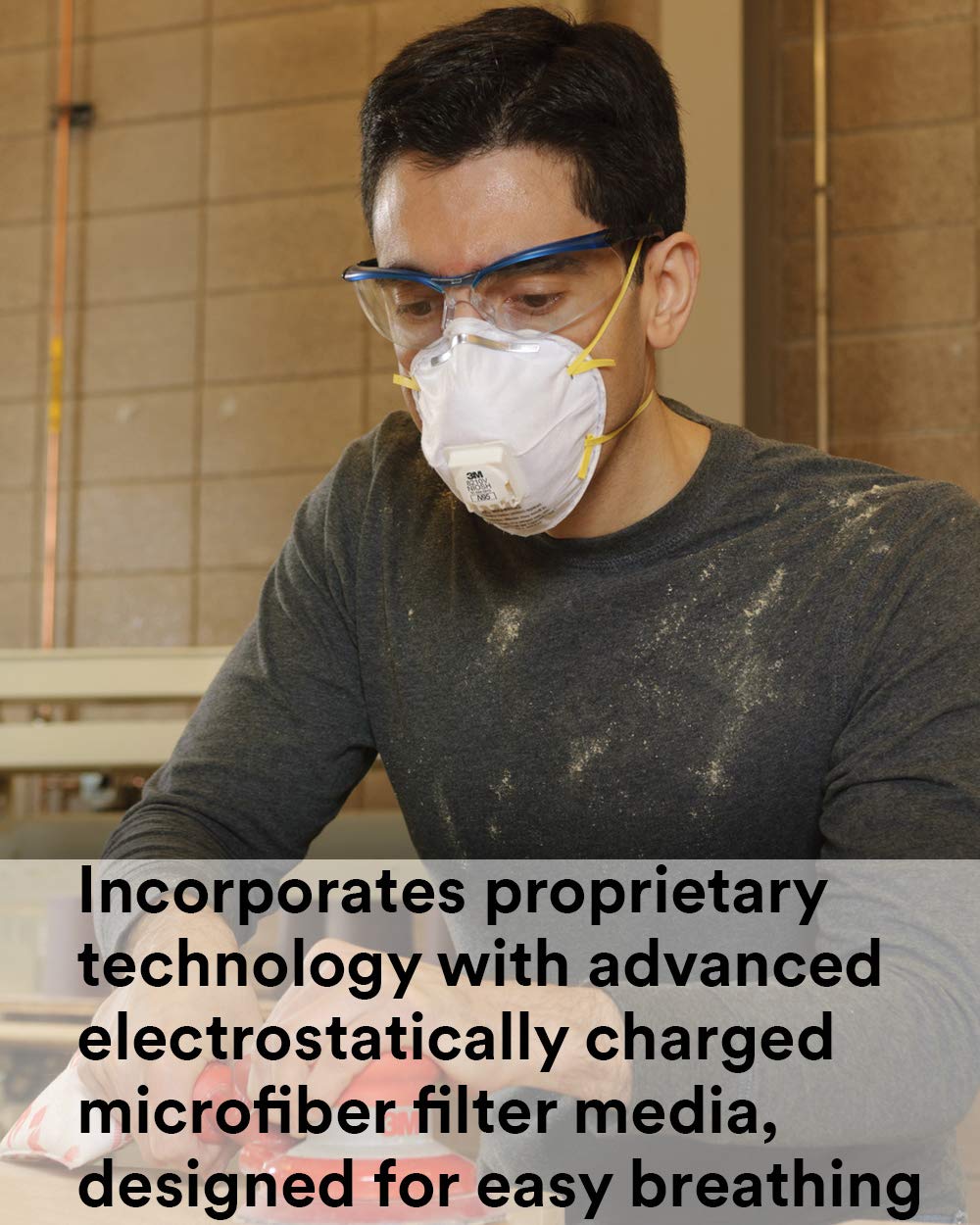 3M Particulate Respirator 8210V with Cool Flow Valve, Pack of 80, NIOSH APPROVED, Disposable, Smoke, Grinding, Sanding, Sawing, Sweeping, Woodworking, Dust