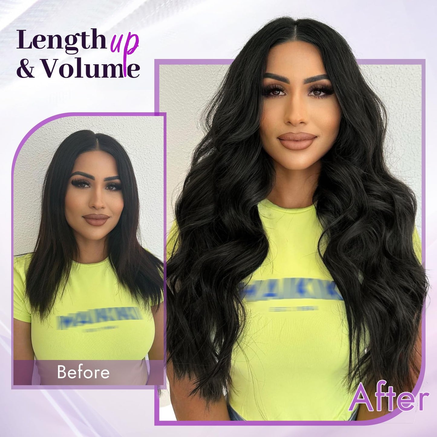 Starmo Clip in Extensions Real Human Hair Black Remy Lace Weft 20 Inch 7PCS 120g for Women