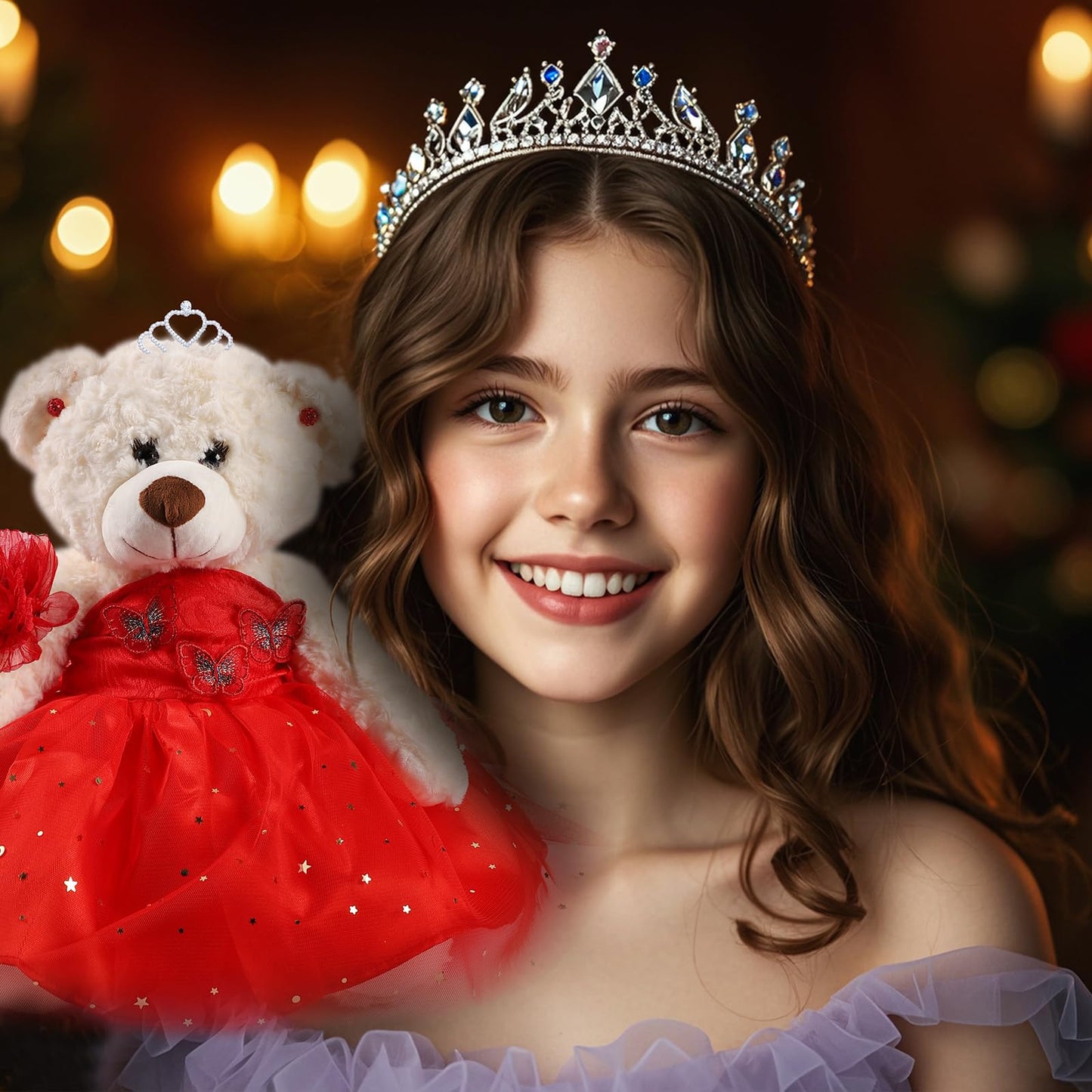 Cisina Quinceanera Doll Quince Teddy Bear with Dress,Quinceanera Decorations for Girls Gifts,OSO De Peluche para 15 Años Con Vestido,Centro De Mesa Muñecas para 15 Años Quinceañeras-Burgundy
