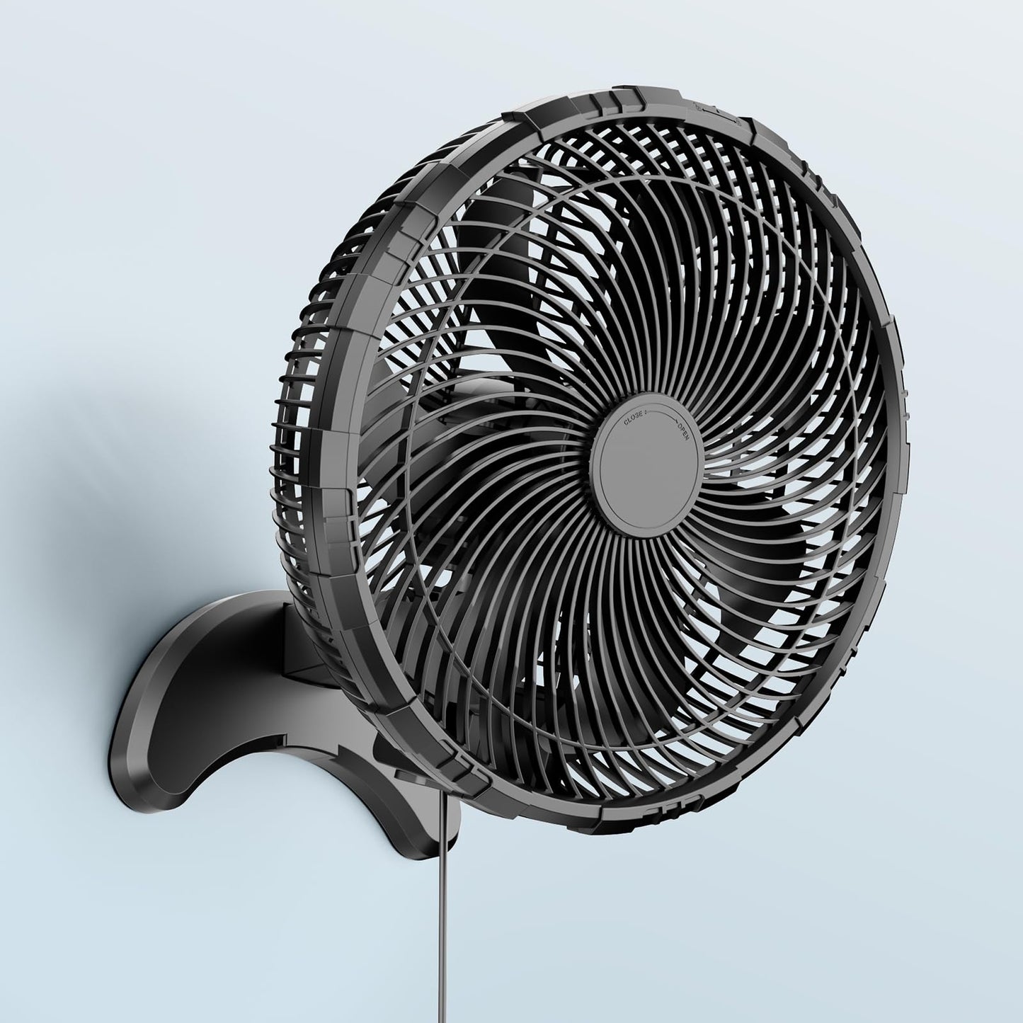 Koonie 12 Inch Wall Mount Fan, Quiet Wall Fan with Timer, 9.8ft Wired Remote, 80° Oscillation, 100° Adjustable, 3 Speeds High Velocity for RV Bedroom Kitchen Office Garage