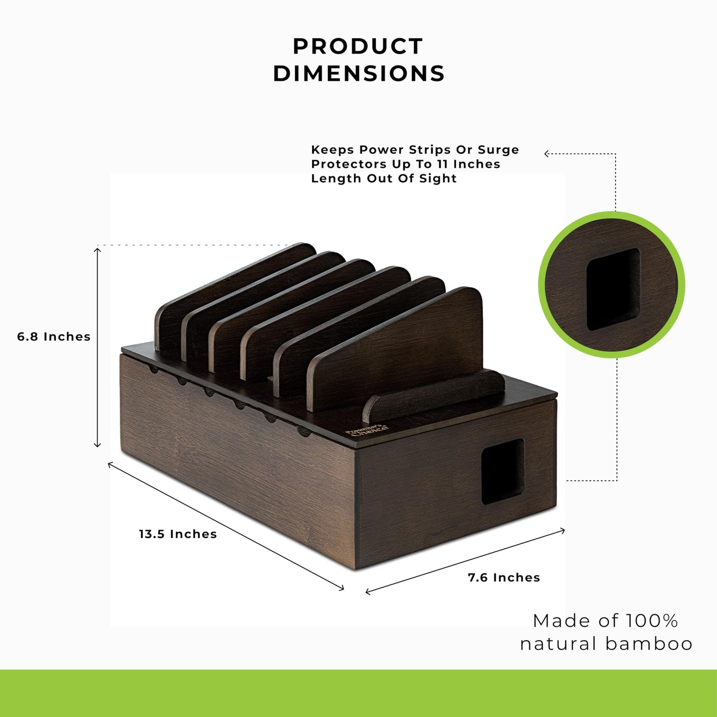 Prosumer's Choice Multi Device Charging Station for Multiple Devices - Wooden Desktop Organizer with Holder for Phones and Tablets - Elegant Desk Organizer for Home and Office, 6 Device Charging Dock