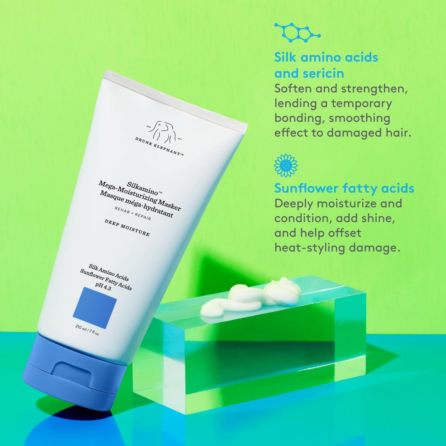 Drunk Elephant Silkamino Mega-Moisturizing Masker Conditioner - For All Hair Types (210 mL / 7 Fl Oz)