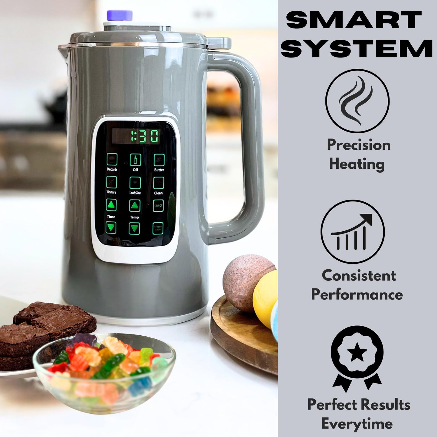 2 in 1 Decarboxylator and Infuser, Butter Machine, Oil Infuser Machine, Gummy Maker, Mess-Free, Easy to Use, 6 Presets, Adjustable Temperature & Time, Includes Strainer – EdiWhip 2.0