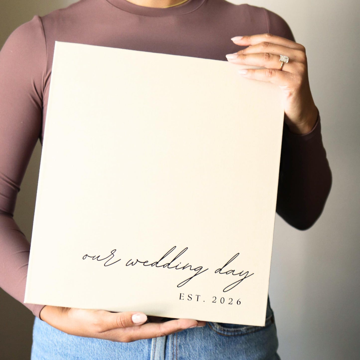 Wedding Photo Album 4x6 Pictures & Custom 2026 Year - Large Picture Scrapbook with 400 Pockets for Horizontal & Vertical Photos - Linen Photo Album Book for Personalized Wedding Day Memory Keepsake