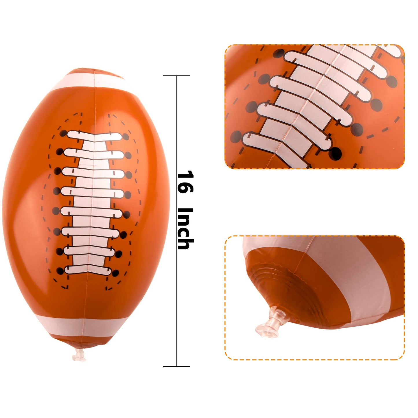 Restroma 30 Pack 16 Inch Inflatable Football Bulk Blow Up Footballs Large Inflatable Football Beach Balls for Summer Pool Beach Party Favors Sports Games