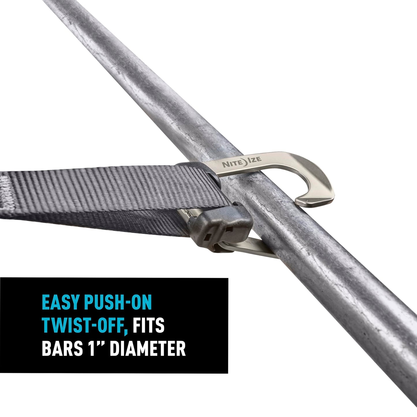 Nite Ize CamJam HookLock Ratchet Strap System - Adjustable, Heavy-Duty Tie Down Straps - Cargo Attachment with Spring-Actuated Hooks - Includes Ratchets, Hooks, Webbing & Storage - Large (2 Pack)