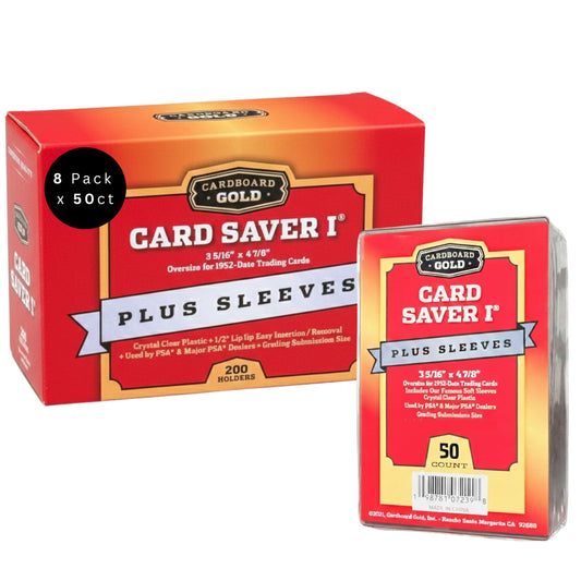 Cardboard Gold Card Saver 1-400 Count - Semi Rigid Card Holder, Trading Card Protectors - PSA-Approved Cardsaver for Baseball, Trading, Sports Cards - Card Sleeves, Binder, & Storage Box Compatible