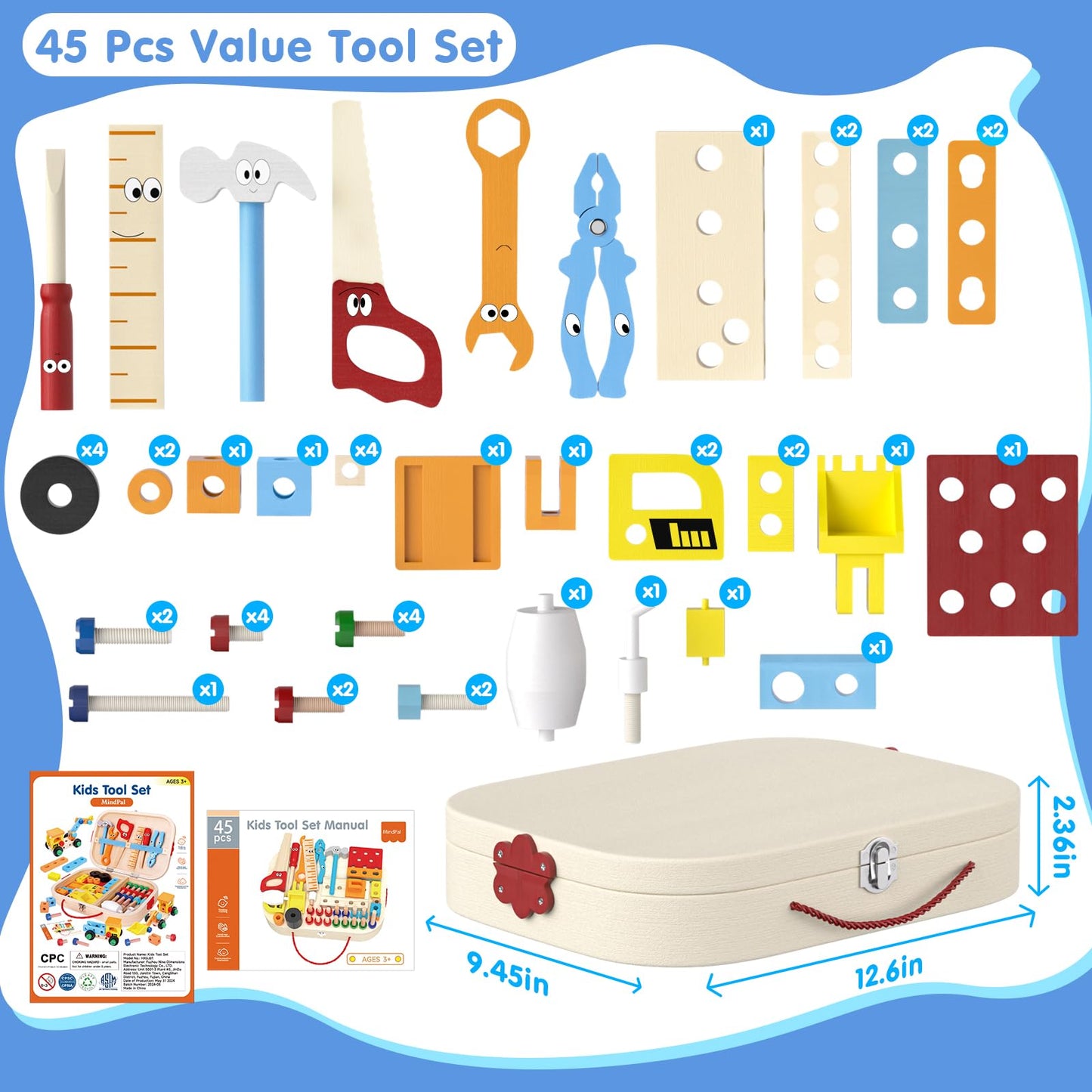 MindPal Kids Tool Set 45 PCS