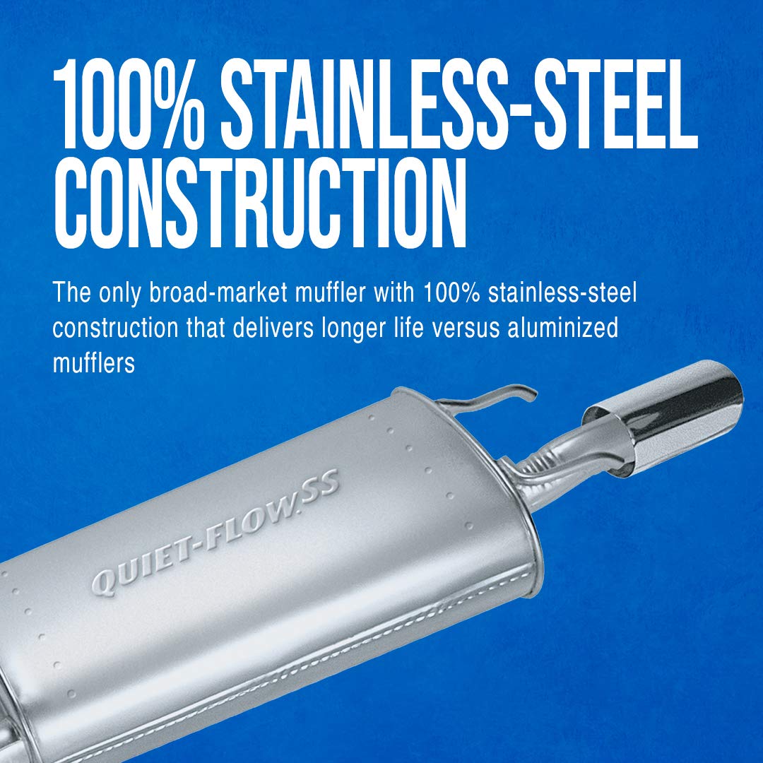 Walker Quiet-Flow SS 21456 Direct Fit Exhaust Muffler 2.25" Outlet (ID) for Jeep Wrangler