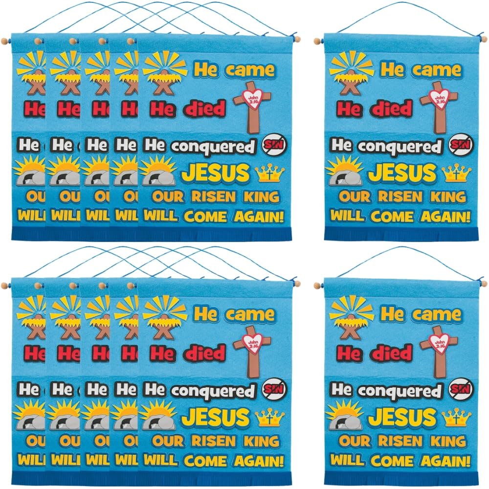 Fun Express Life of Christ Felt Sign Kit - Creative DIY Craft Kids Religious Educational Activity for Sunday School Home Projects & Holiday Fun Perfect for Family Bonding Spiritual Learning - 1 Piece