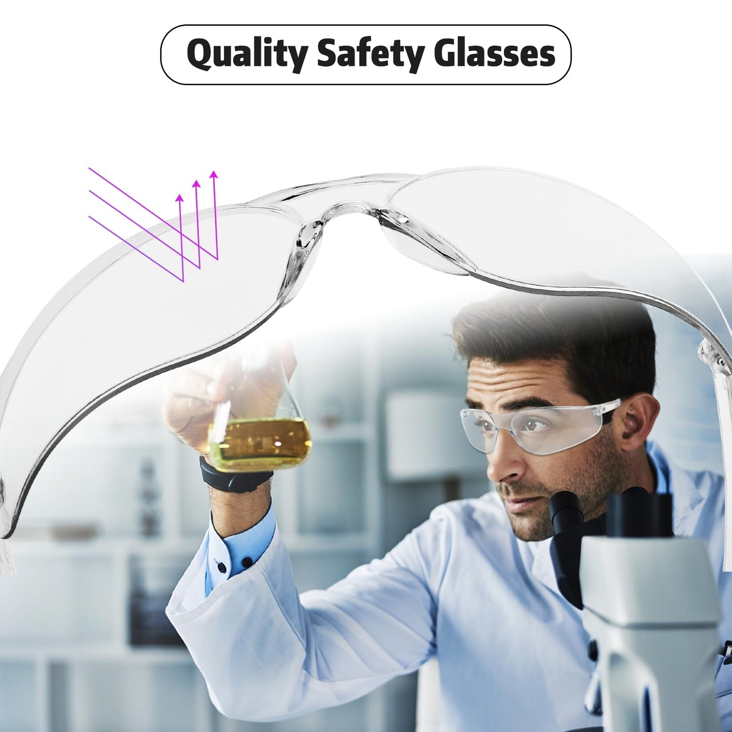 Salfboy Safety Glasses Bulk of 100 ANSI Z87.1 Protective Eyewear Scratch-Resistant for Work, Lab, Construction
