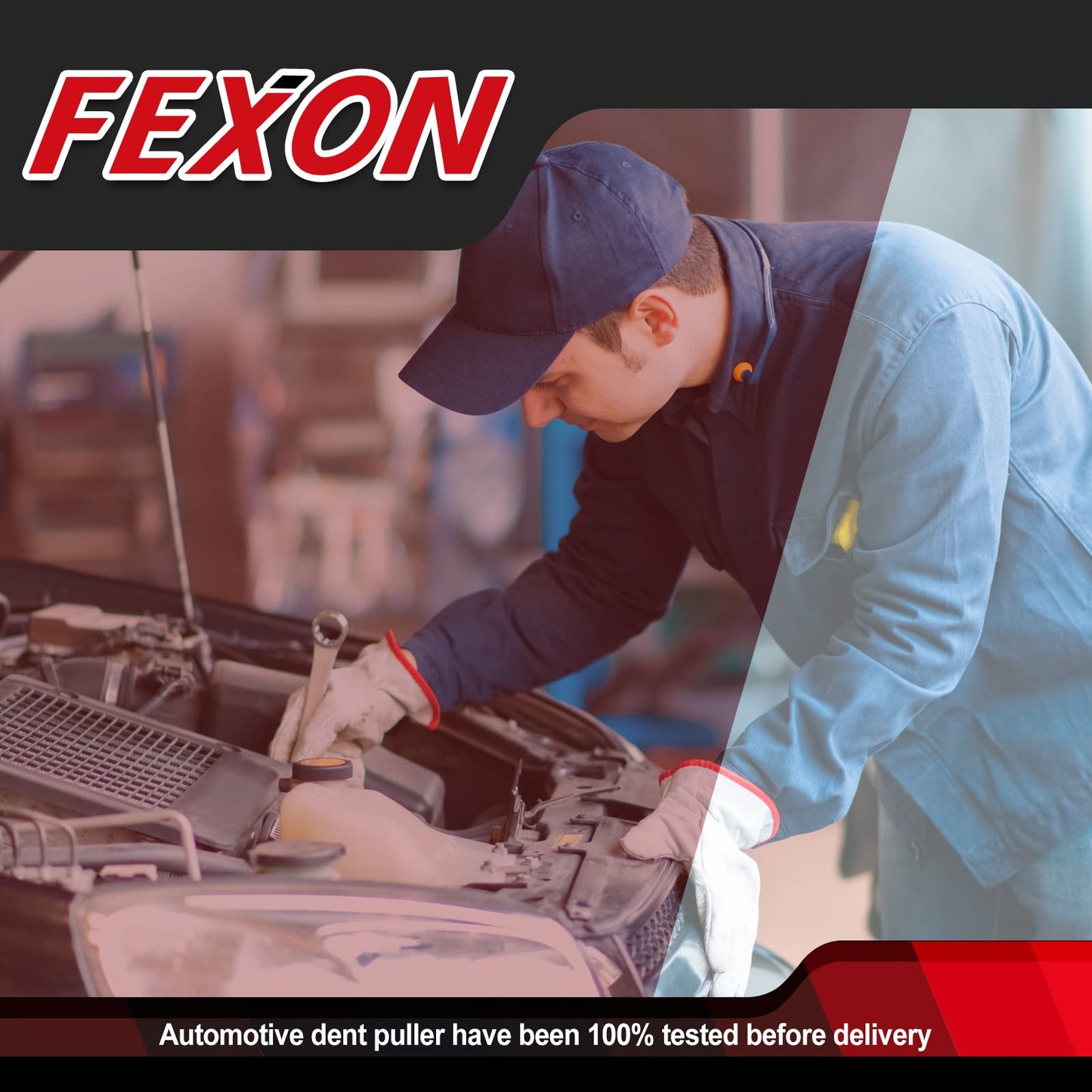 FEXON Automotive Dent Puller with Universal Slide Hammer Auto Body Truck Repair Tool Kit Repair Frame Set with Carrying Case 15PCS
