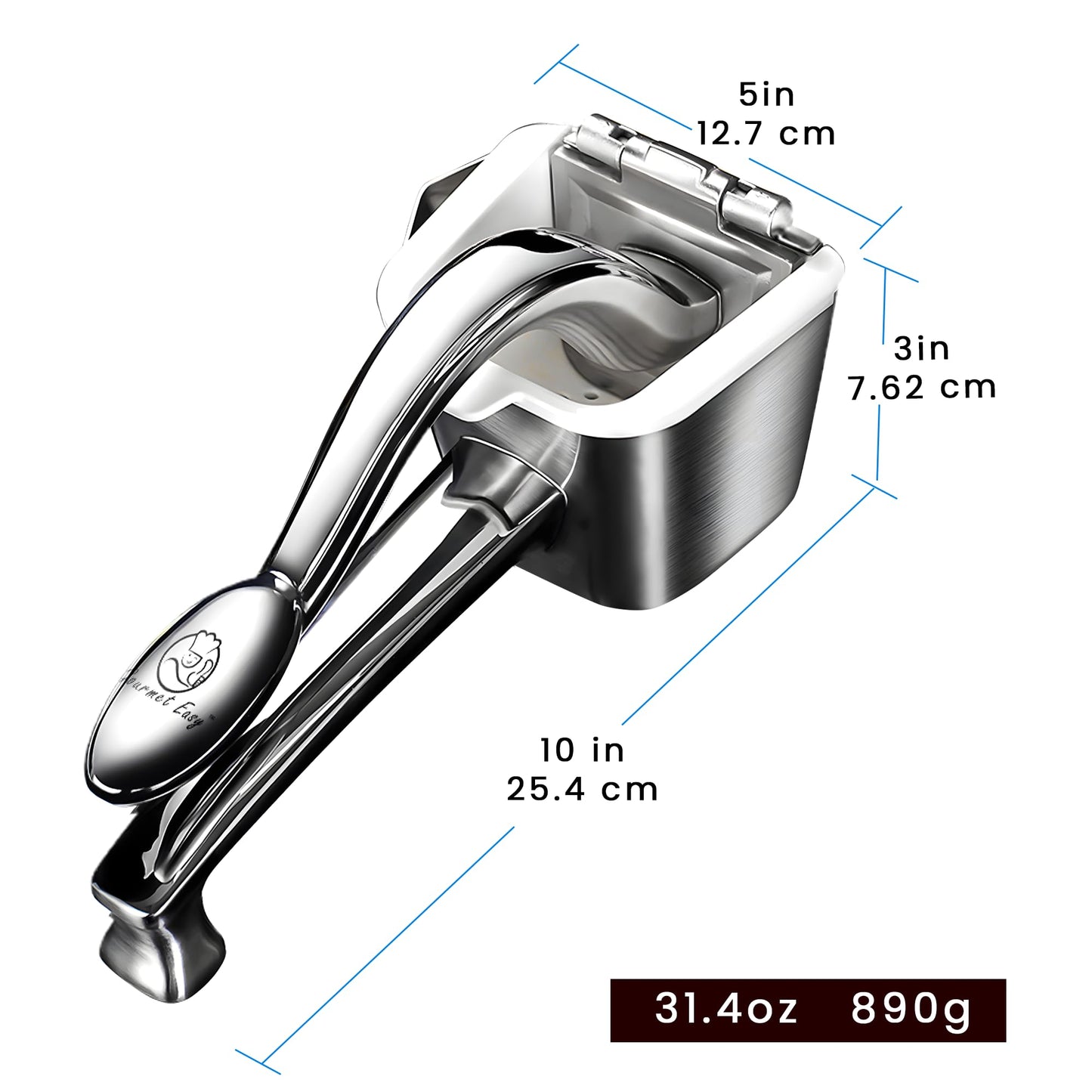 Stainless Steel Lemon Squeezer, Heavy-Duty Orange Juicer, Durable Hand Press Citrus Juicer, Portable Lime Squeezer, Rust-Free, Easy to Clean, Ideal for Kitchen & Bar, 5-Year Warranty