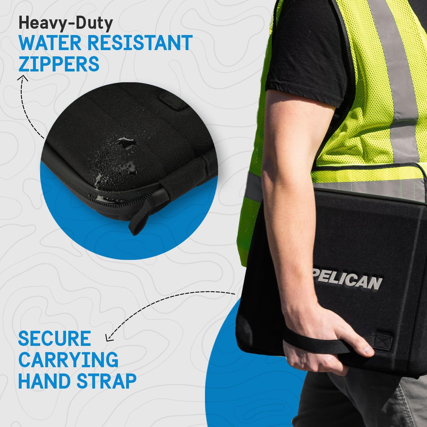 Pelican Adventurer Laptop Bag/Case 14.2 Inch - Elastic Carrying Handle, Secure Zip Lock, Waterproof, Scratchproof, Heavy Duty Laptop Sleeve for All Laptops 12 to 14.2 Inches - Black