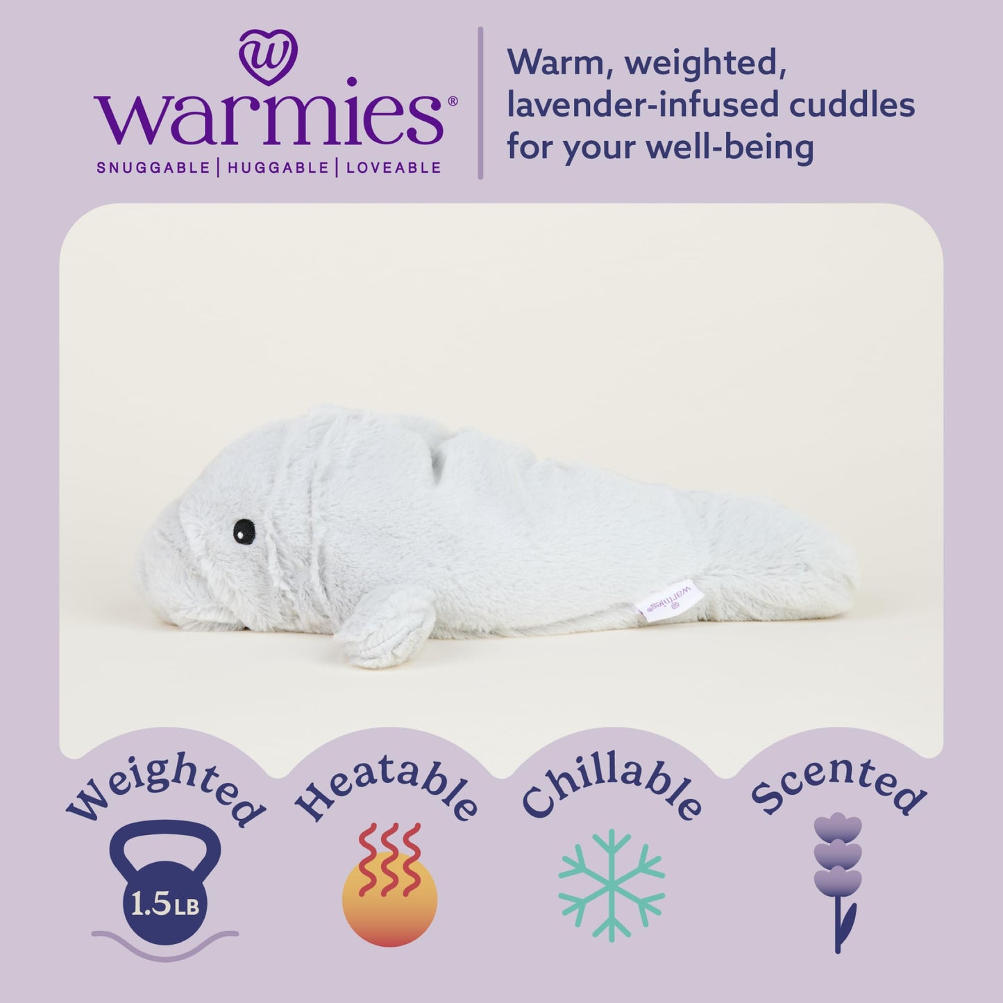 Intelex Warmies Microwavable French Lavender Scented Plush, Manatee Warmies