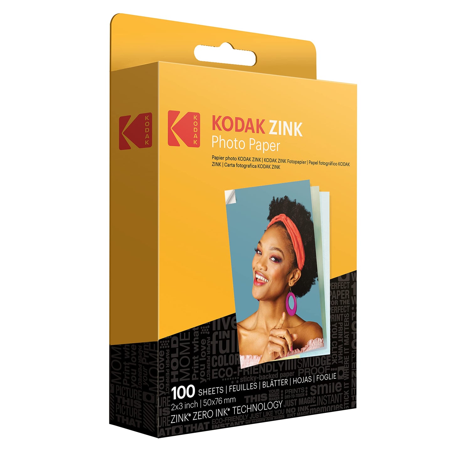 KODAK 2x3 Premium Sticky-Backed ZINK Photo Paper (100 Sheets) - Compatible With Kodak Step, Step Slim, Printomatic, Printomatic+, Smile+, Step Touch