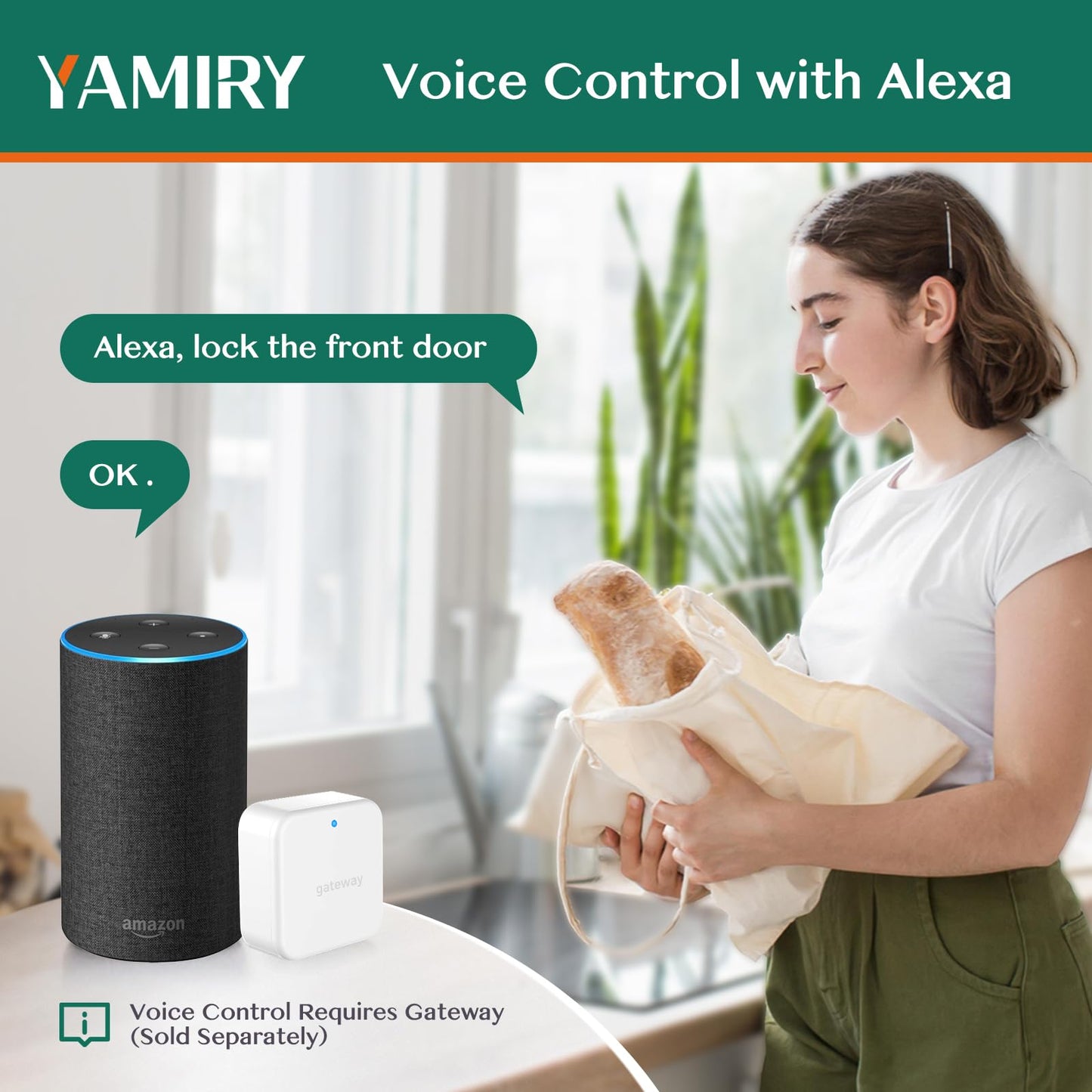 Yamiry Smart Door Lock, Biometric Fingerprint, Keyless Entry, App Control, 6 Ways to Unlock, DIY Installation, Black