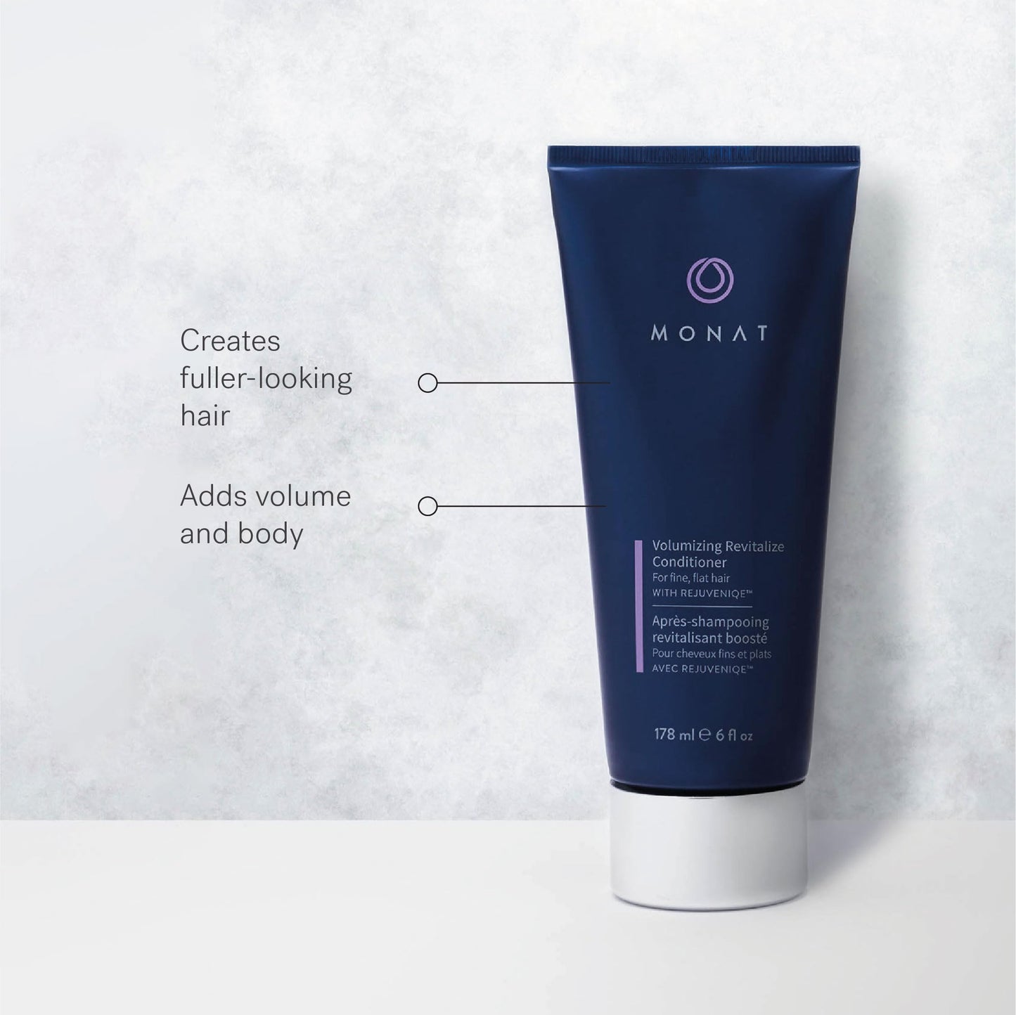 MONAT Volumizing Shampoo & Conditioner Set Infused with REJUVENIQE – Lightweight Care for Fine, Flat Hair – Enhances Volume, Adds Softness and Shine – Net Wt. 237 ml (8 fl. oz.) & 177 ml (6 fl. oz.)