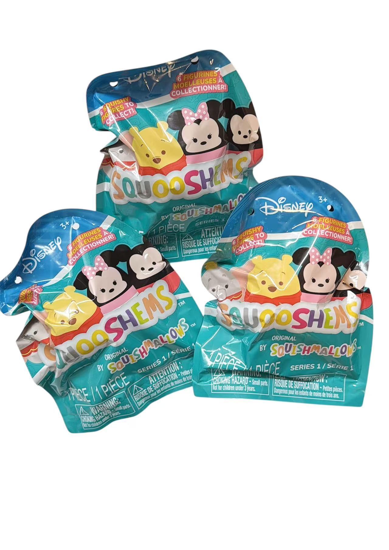 Squishmallows Squooshems Disney 3-Pack - Official Jazwares - Collectible Mini Squishy Squeezable Toy Mystery Blind Bag - Styles May Vary, Duplicates Possible - Gift for Kids, Girls & Boys