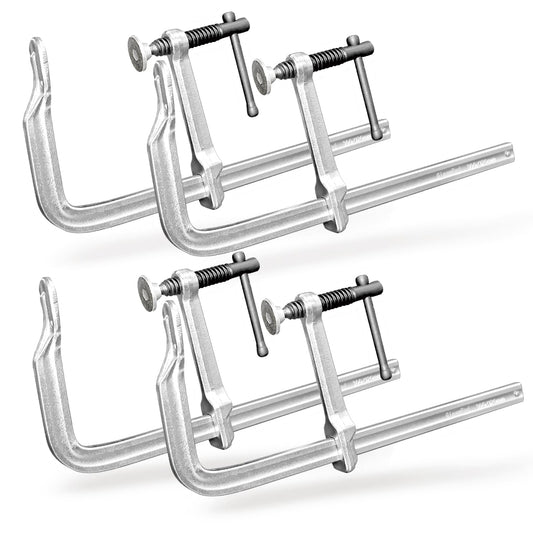 4-Pack 12-Inch Heavy-Duty F-Clamps for Welding, Woodworking & Metalworking – 1320 lbs Load Capacity, 4-3/4 Inch Throat Depth, All-Steel Construction