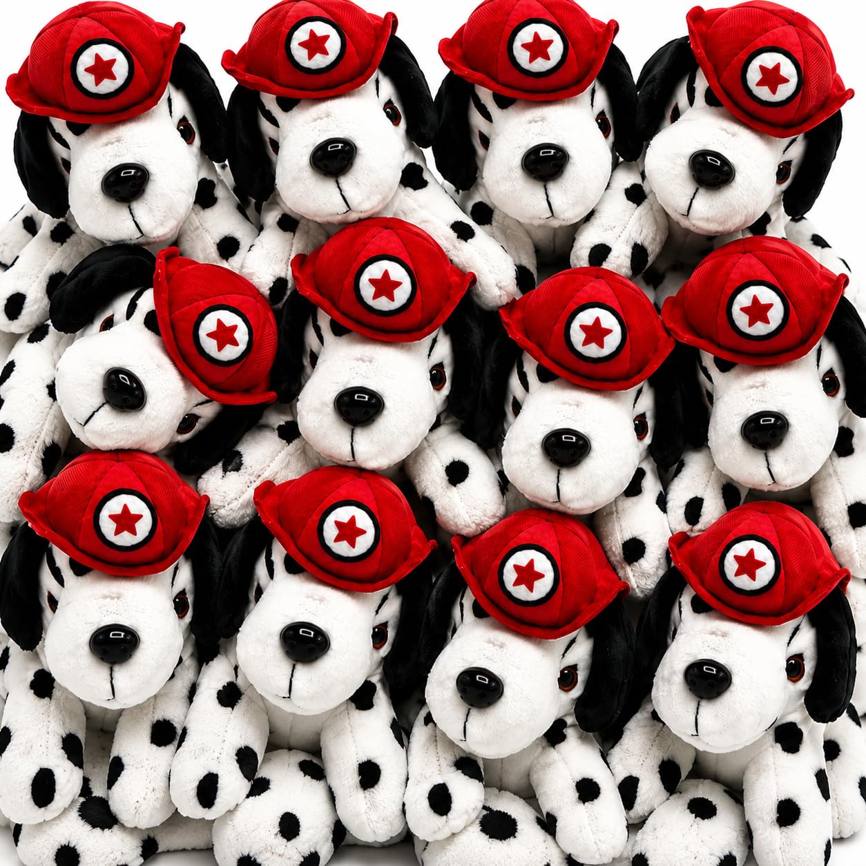 4E's Novelty Dalmatians Stuffed Animals, Soft Plush Dalmation Dogs (12 Pack) Puppy Plush Toys for Kids, Great Party Favors for Birthday Party Supplies