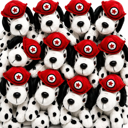 4E's Novelty Dalmatians Stuffed Animals, Soft Plush Dalmation Dogs (12 Pack) Puppy Plush Toys for Kids, Great Party Favors for Birthday Party Supplies