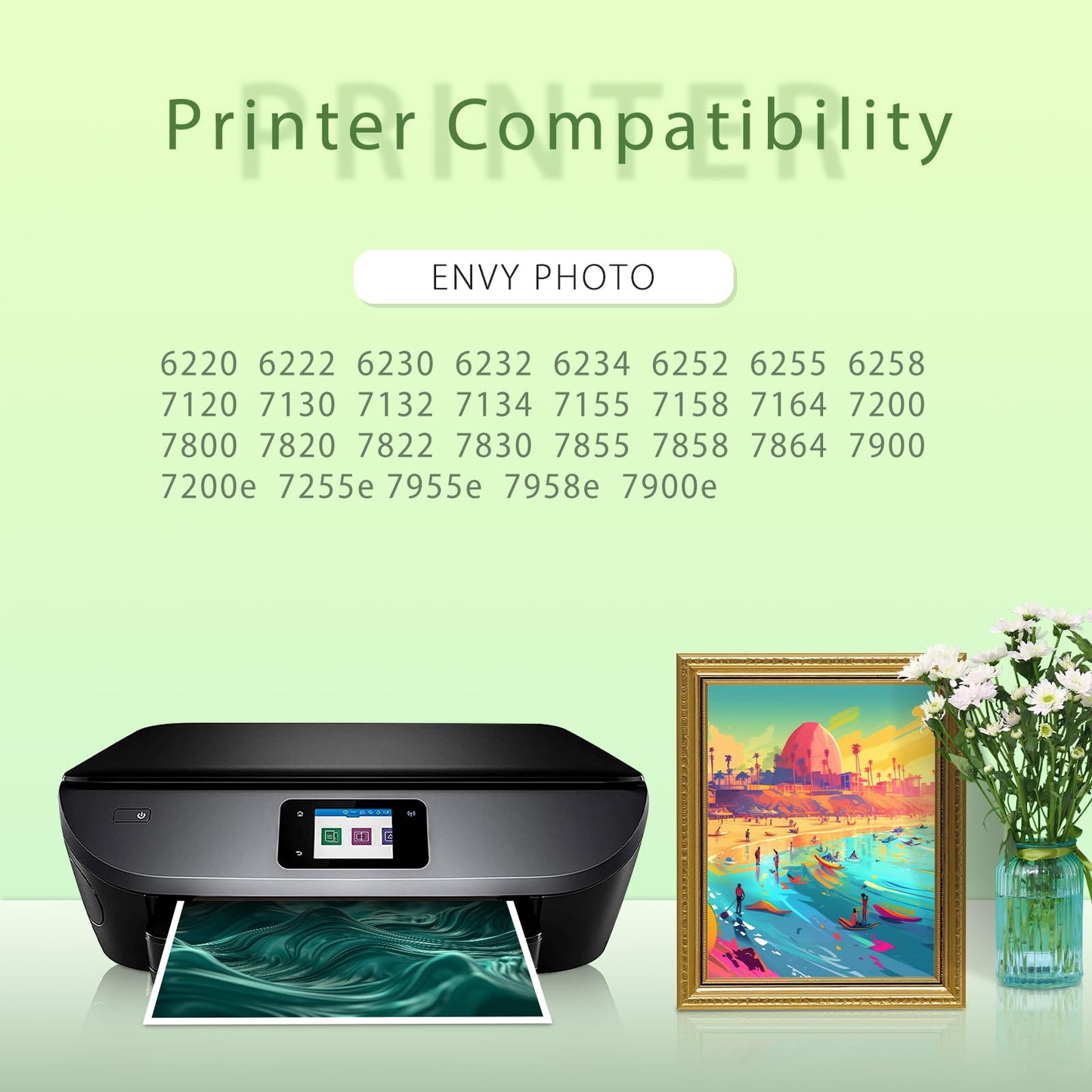hkcnink 64 64XL Ink Cartridge Combo Pack Replacement for hp Ink 64 for hp 64xl Black Ink Cartridge for hp 64 Ink use with hp Envy Photo 7855 Ink cartridges 7200 7455 7858 7900 Printer (1BK+1C)
