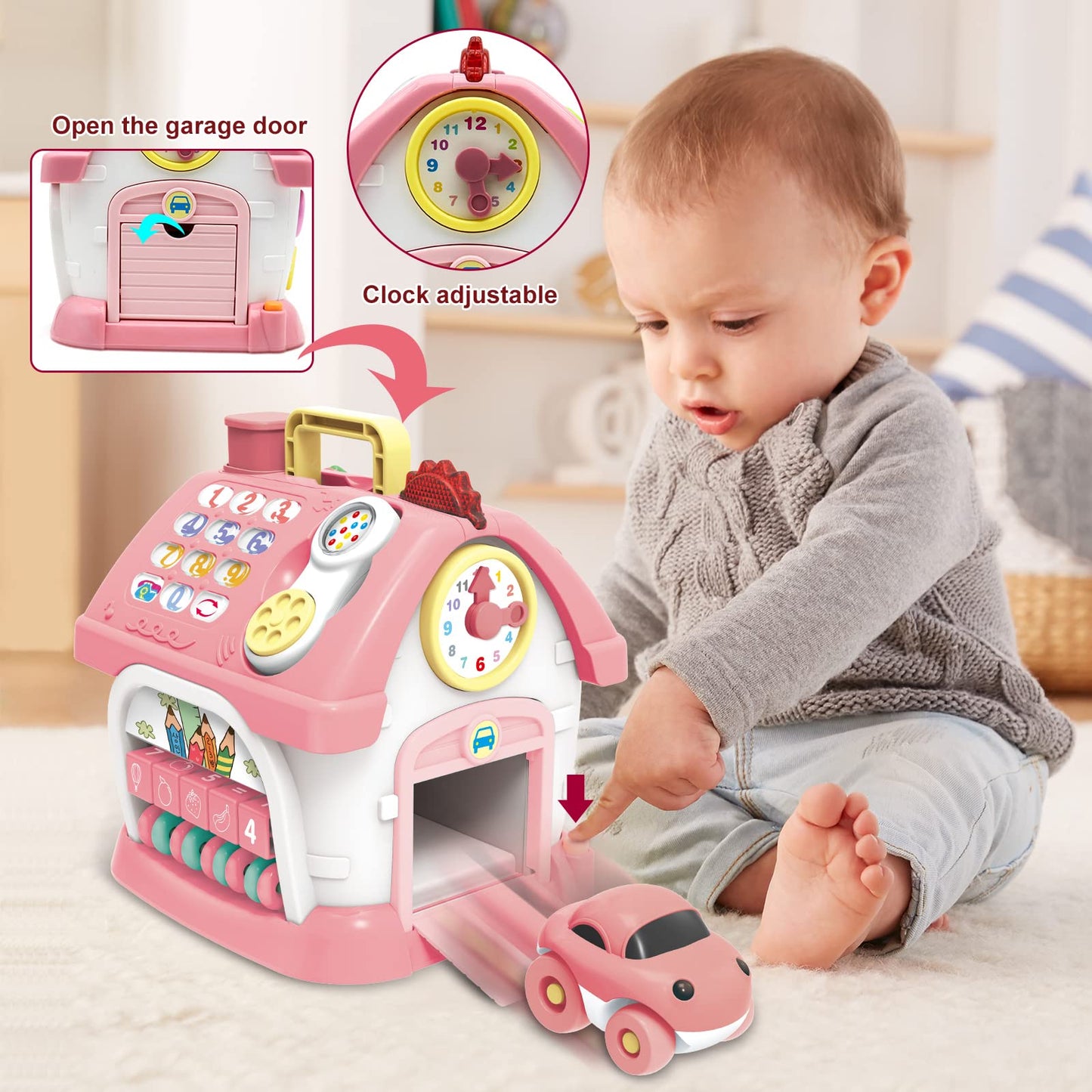 Montessori Toys for 1 Year Old Girl Gifts - 8-in-1 Musical Learning House Baby Toy 6-12 12-18 Months, Toddler Toys Age 1, 2 Year Old Girl Birthday Gifts
