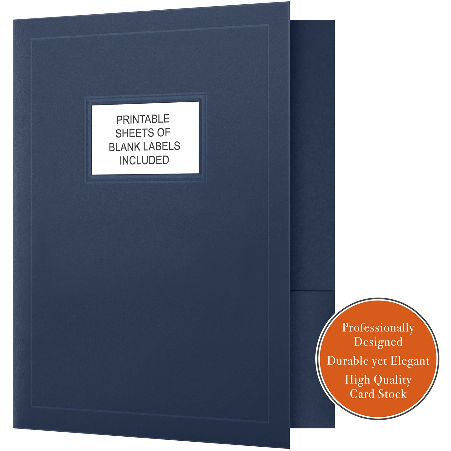The Gallery Collection, 50 Count, Blue, Two Pocket Presentation Folders with Customizable Labels, Perfect for Sales Material, Important Documents & More (9 x 12)