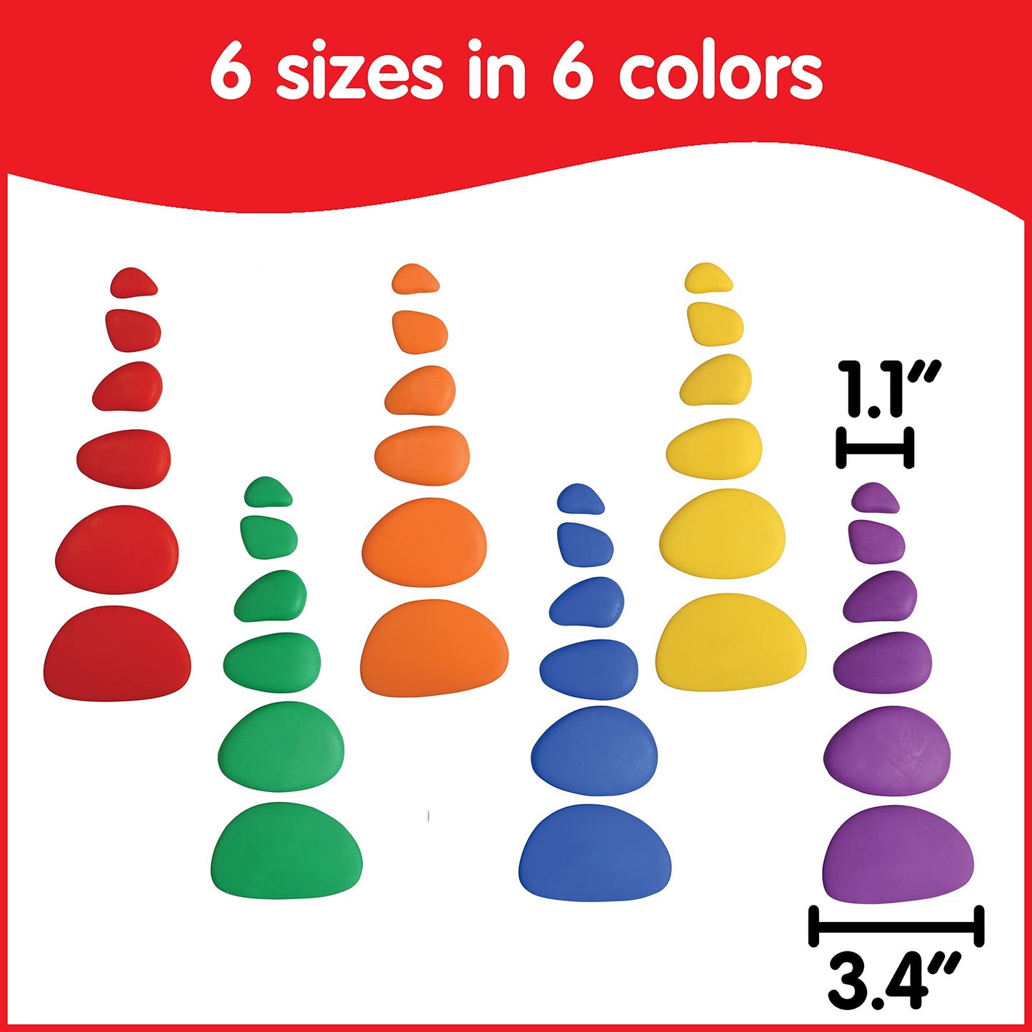 Learning Advantage 13208 Rainbow Pebbles