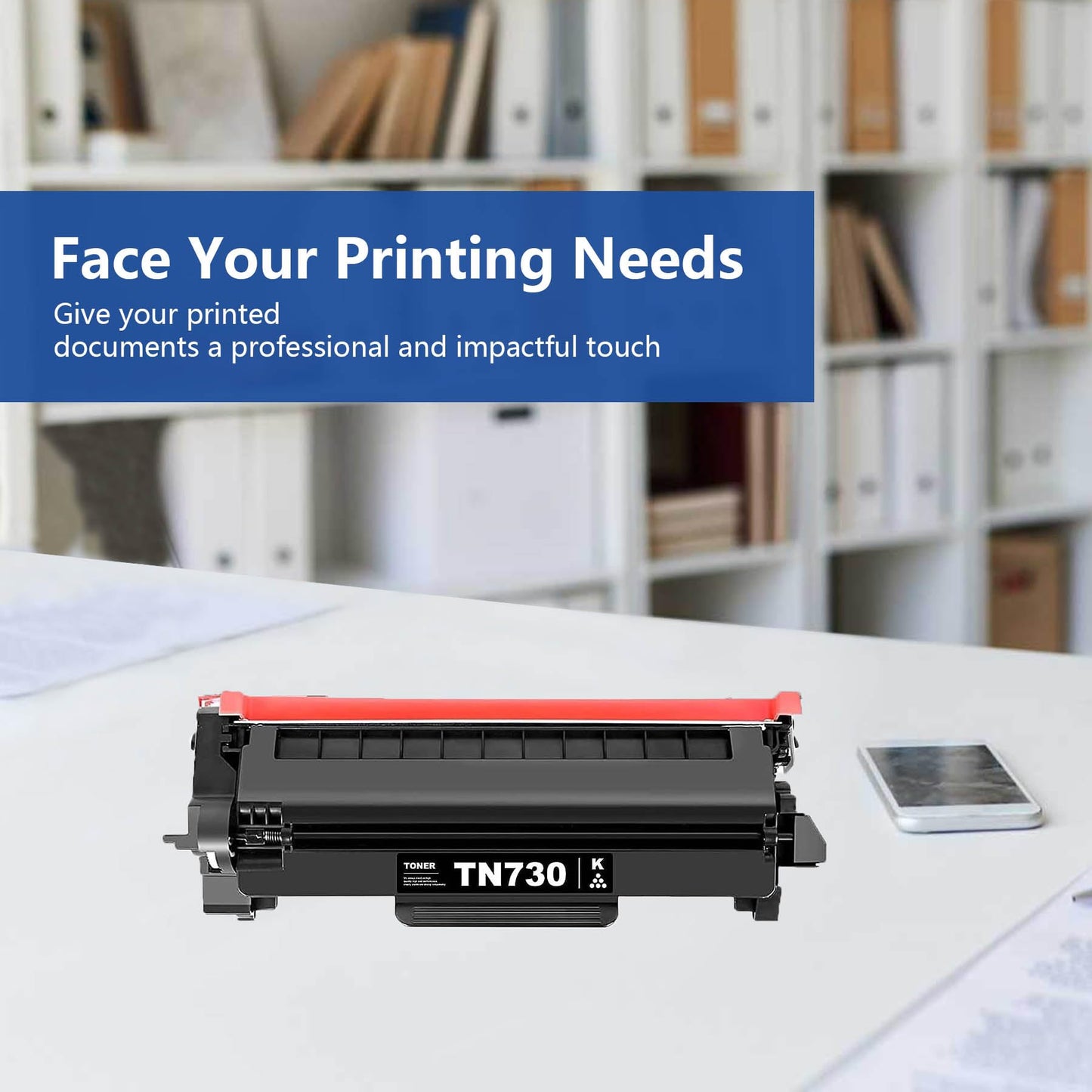 TN730 TN-730 Black Toner Cartridges 2 Pack Compatible TN730 Toner Cartridge Replacement for Brother DCP-L2550DW MFC-L2710DW L2750DW L2750DWXL Printer
