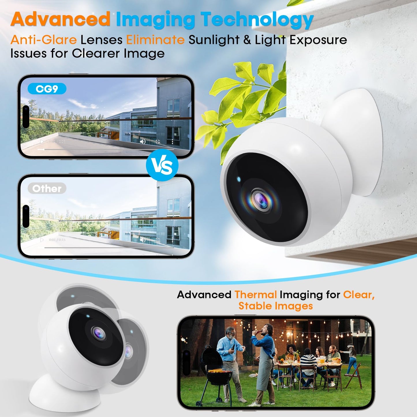 AMTIFO Security Cameras Wireless Outdoor Magnetic: Install-Free Smart Indoor 2K WiFi - Long Battery Life Powered Wireless Cameras for Home Security with AI Motion Detection