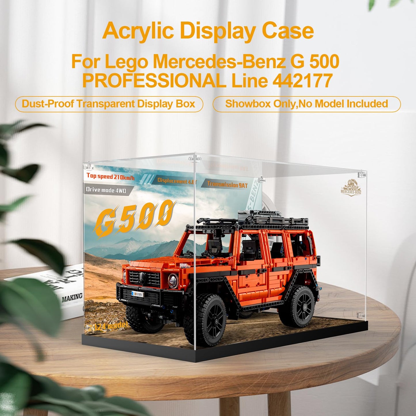 Acrylic Display Case for Lego Technic Mercedes-Benz G 500 Professional Line Car Building Set,Dustproof Clear Display Box Compatible with Lego 42177 Model Car -No Models Only Box